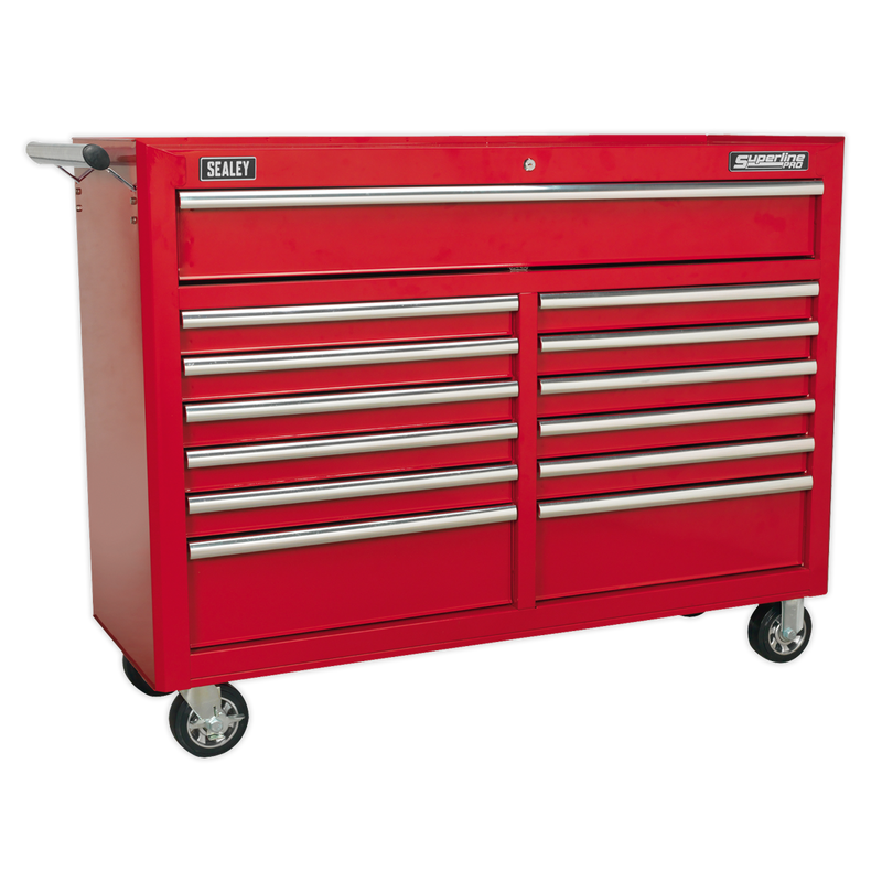 Rollcab 13 Drawer with Ball Bearing Slides - Red | Pipe Manufacturers Ltd..