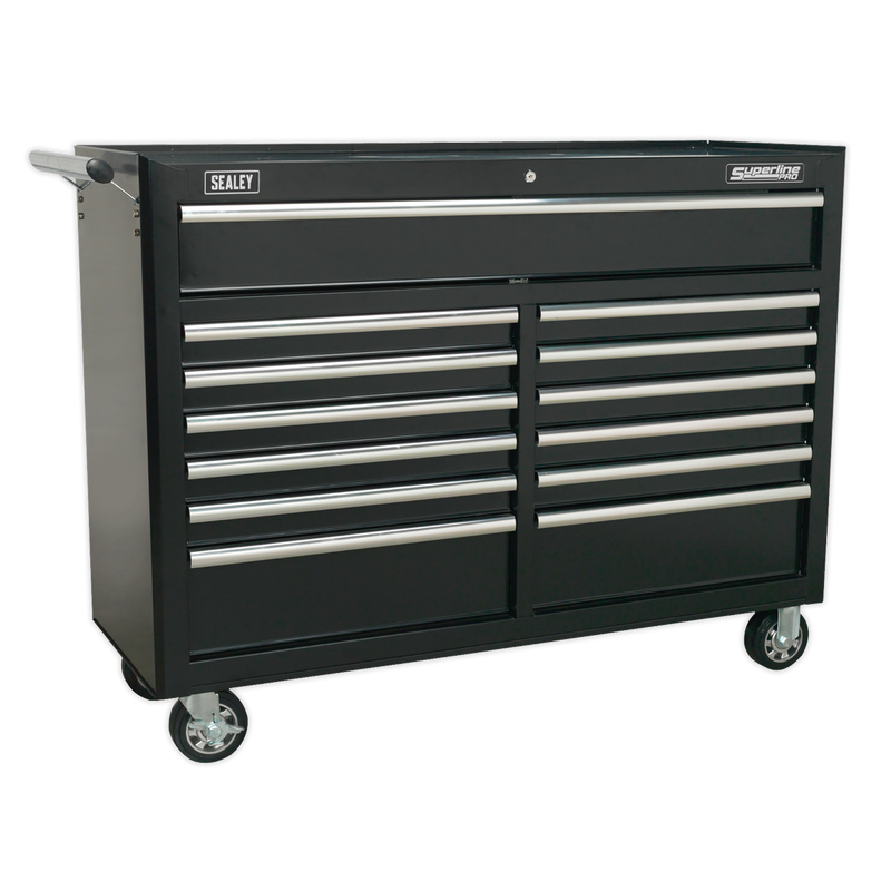 Rollcab 13 Drawer with Ball Bearing Slides - Black | Pipe Manufacturers Ltd..