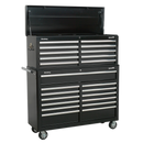 Tool Chest Combination 23 Drawer with Ball Bearing Slides - Black | Pipe Manufacturers Ltd..