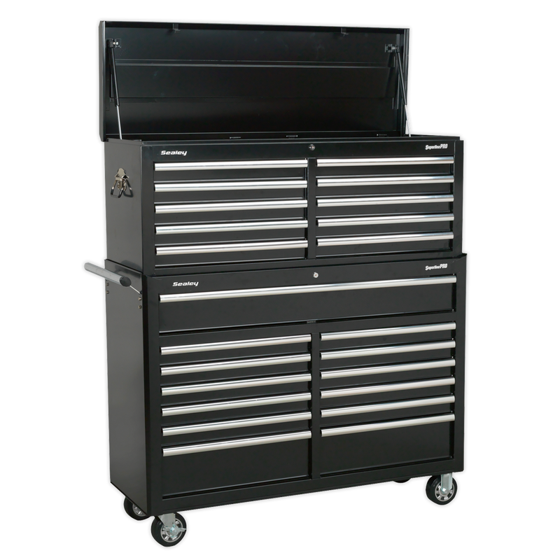Tool Chest Combination 23 Drawer with Ball Bearing Slides - Black | Pipe Manufacturers Ltd..