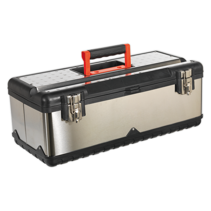 Stainless Steel Toolbox 580mm with Tote Tray | Pipe Manufacturers Ltd..