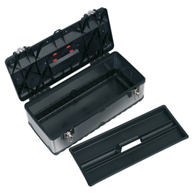 Stainless Steel Toolbox 580mm with Tote Tray | Pipe Manufacturers Ltd..