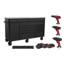 Mobile Tool Cabinet 1600mm with 20V Tool Kit & Sound Bar | Pipe Manufacturers Ltd..