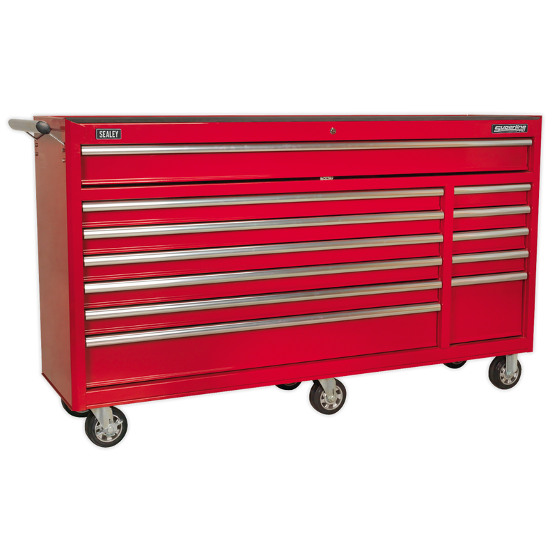 Rollcab 12 Drawer with Ball Bearing Slides Heavy-Duty - Red | Pipe Manufacturers Ltd..