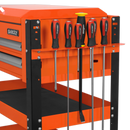 Heavy-Duty Mobile Tool & Parts Trolley 2 Drawers & Lockable Top - Orange | Pipe Manufacturers Ltd..