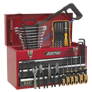 Portable Tool Chest 3 Drawer with Ball Bearing Slides - Red/Grey & 93pc Tool Kit | Pipe Manufacturers Ltd..