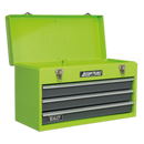 Tool Chest 3 Drawer Portable with Ball Bearing Slides - Hi-Vis Green/Grey | Pipe Manufacturers Ltd..