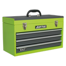 Tool Chest 3 Drawer Portable with Ball Bearing Slides - Hi-Vis Green/Grey | Pipe Manufacturers Ltd..