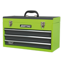 Tool Chest 3 Drawer Portable with Ball Bearing Slides - Hi-Vis Green/Grey | Pipe Manufacturers Ltd..