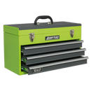 Tool Chest 3 Drawer Portable with Ball Bearing Slides - Hi-Vis Green/Grey | Pipe Manufacturers Ltd..