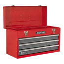 Tool Chest 3 Drawer Portable with Ball Bearing Slides - Red/Grey | Pipe Manufacturers Ltd..
