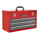Tool Chest 3 Drawer Portable with Ball Bearing Slides - Red/Grey | Pipe Manufacturers Ltd..
