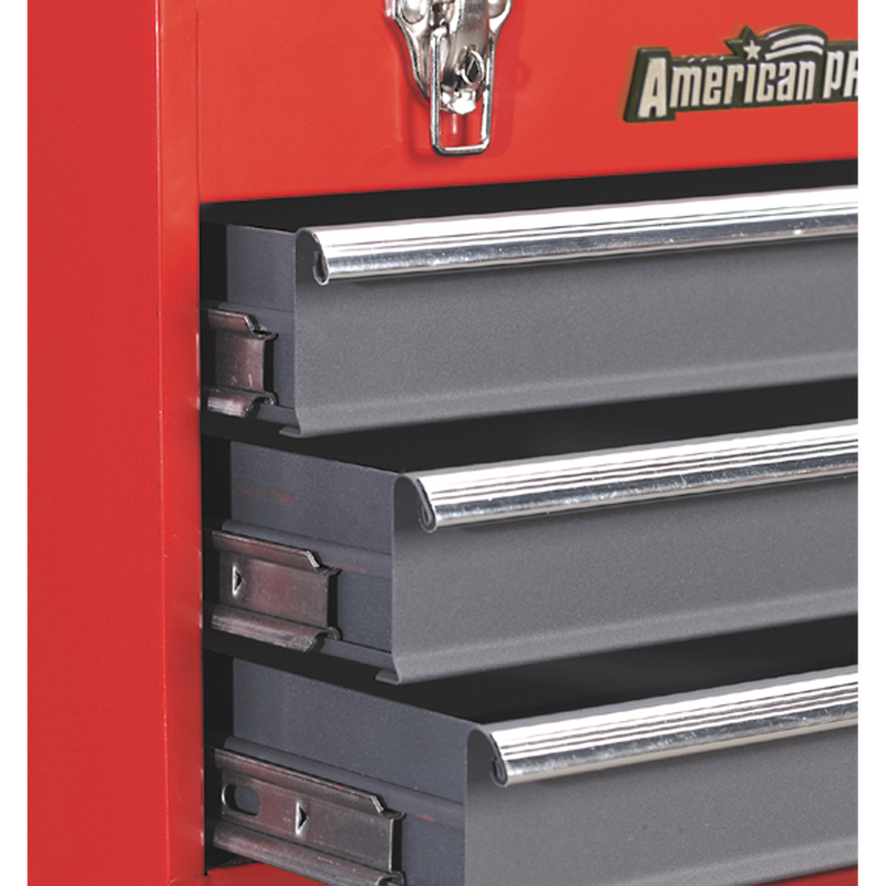 Tool Chest 3 Drawer Portable with Ball Bearing Slides - Red/Grey | Pipe Manufacturers Ltd..