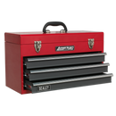 Tool Chest 3 Drawer Portable with Ball Bearing Slides - Red/Grey | Pipe Manufacturers Ltd..