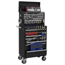 Topchest & Rollcab Combination 15 Drawer with Ball Bearing Slides - Black & 147pc Tool Kit | Pipe Manufacturers Ltd..