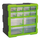 Cabinet Box 12 Drawer - Hi-Vis Green/Black | Pipe Manufacturers Ltd..