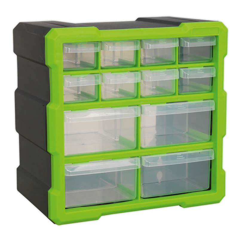 Cabinet Box 12 Drawer - Hi-Vis Green/Black | Pipe Manufacturers Ltd..