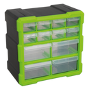 Cabinet Box 12 Drawer - Hi-Vis Green/Black | Pipe Manufacturers Ltd..