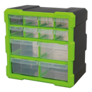 Cabinet Box 12 Drawer - Hi-Vis Green/Black | Pipe Manufacturers Ltd..