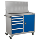 Industrial Mobile Workstation 5 Drawer & 1 Shelf Locker | Pipe Manufacturers Ltd..
