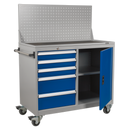 Industrial Mobile Workstation 5 Drawer & 1 Shelf Locker | Pipe Manufacturers Ltd..