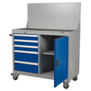 Industrial Mobile Workstation 5 Drawer & 1 Shelf Locker | Pipe Manufacturers Ltd..