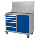 Industrial Mobile Workstation 5 Drawer & 1 Shelf Locker | Pipe Manufacturers Ltd..