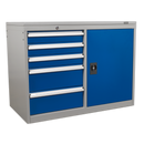 Industrial Cabinet/Workstation 5 Drawer & 1 Shelf Locker | Pipe Manufacturers Ltd..