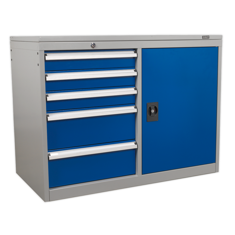 Industrial Cabinet/Workstation 5 Drawer & 1 Shelf Locker | Pipe Manufacturers Ltd..