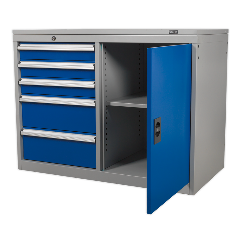 Industrial Cabinet/Workstation 5 Drawer & 1 Shelf Locker | Pipe Manufacturers Ltd..