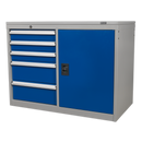 Industrial Cabinet/Workstation 5 Drawer & 1 Shelf Locker | Pipe Manufacturers Ltd..
