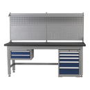 1.8m Complete Industrial Workstation & Cabinet Combo | Pipe Manufacturers Ltd..
