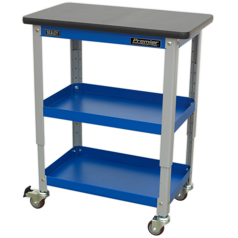 Industrial 3-Level Workshop Trolley | Pipe Manufacturers Ltd..