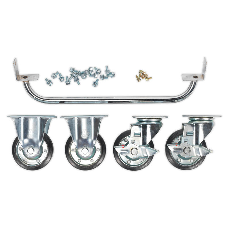 Industrial Handle & Wheel Kit for 565mm Cabinets | Pipe Manufacturers Ltd..