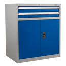Industrial Cabinet 2 Drawer & 1 Shelf Double Locker | Pipe Manufacturers Ltd..