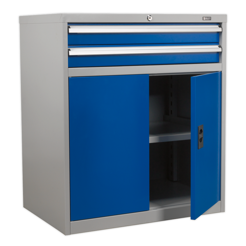Industrial Cabinet 2 Drawer & 1 Shelf Double Locker | Pipe Manufacturers Ltd..