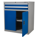 Industrial Cabinet 2 Drawer & 1 Shelf Double Locker | Pipe Manufacturers Ltd..
