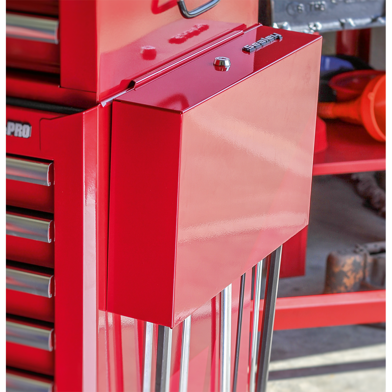 Side Cabinet for Long Handle Tools - Red | Pipe Manufacturers Ltd..