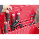 Side Cabinet for Long Handle Tools - Red | Pipe Manufacturers Ltd..