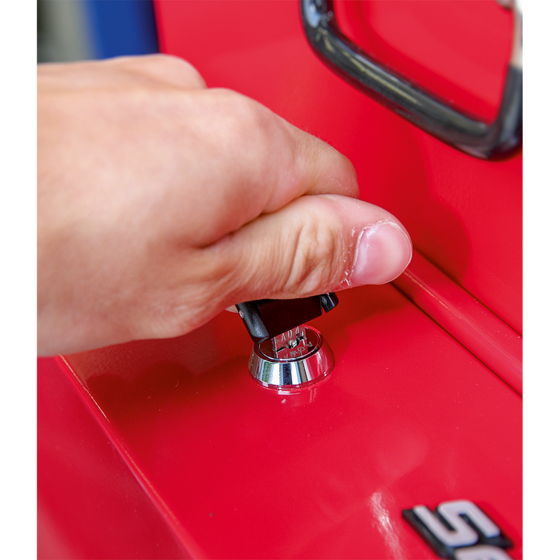 Side Cabinet for Long Handle Tools - Red | Pipe Manufacturers Ltd..