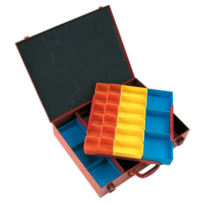 Metal Case 2 Layer with 27 Storage Bins | Pipe Manufacturers Ltd..