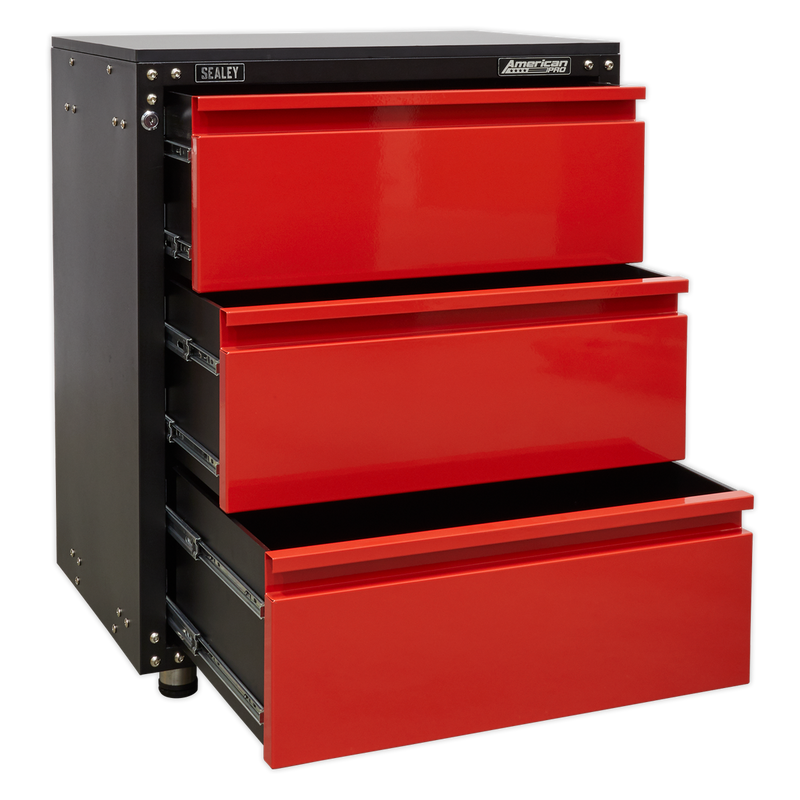 Modular 3 Drawer Cabinet with Worktop 665mm | Pipe Manufacturers Ltd..