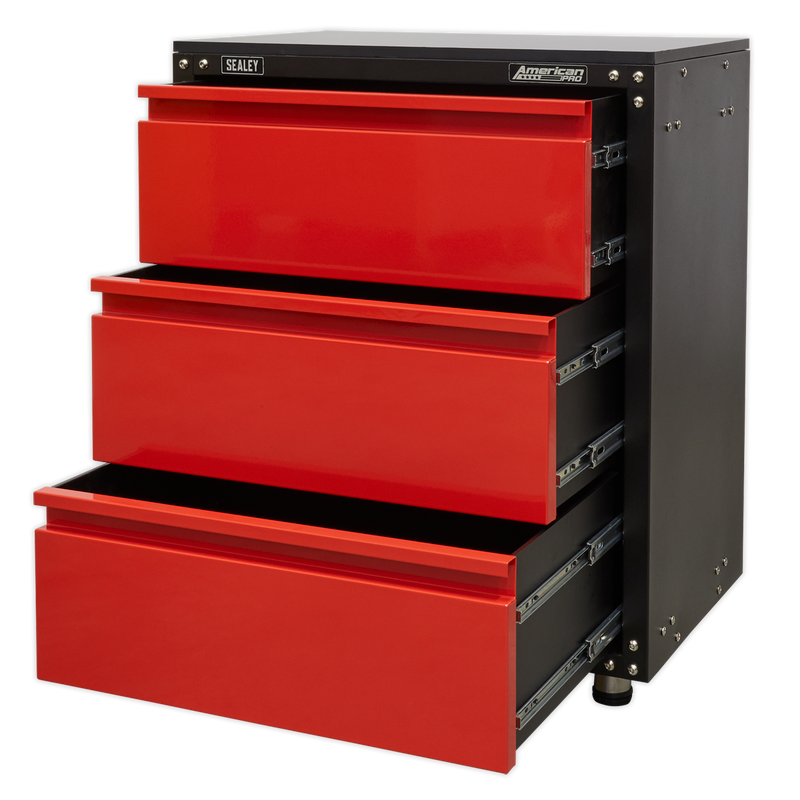 Modular 3 Drawer Cabinet with Worktop 665mm | Pipe Manufacturers Ltd..