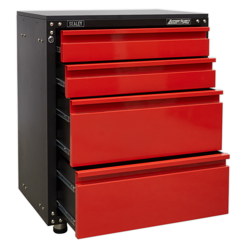 Modular 4 Drawer Cabinet with Worktop 665mm | Pipe Manufacturers Ltd..