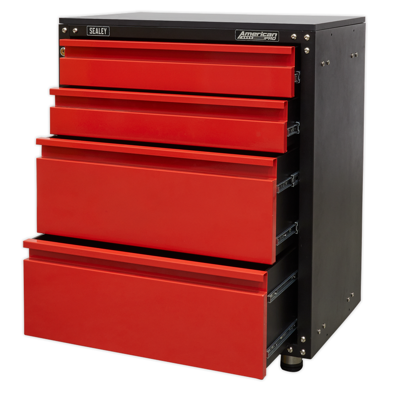 Modular 4 Drawer Cabinet with Worktop 665mm | Pipe Manufacturers Ltd..