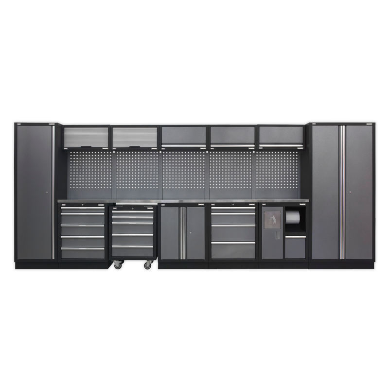 Modular Storage System Combo - Stainless Steel Worktop | Pipe Manufacturers Ltd..