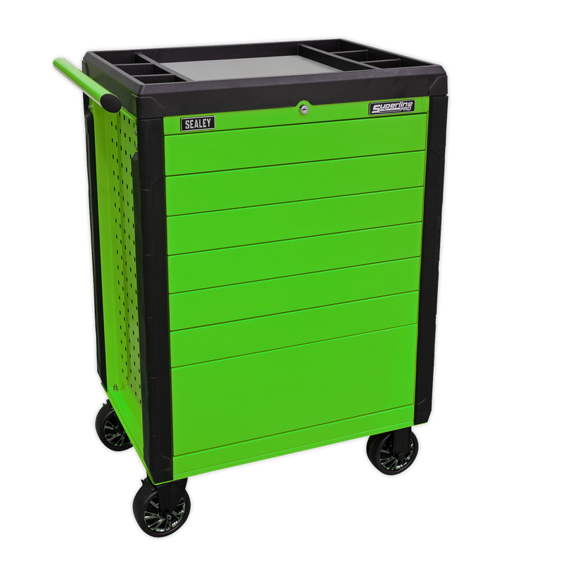 Rollcab 7 Drawer Push-To-Open Hi-Vis Green | Pipe Manufacturers Ltd..
