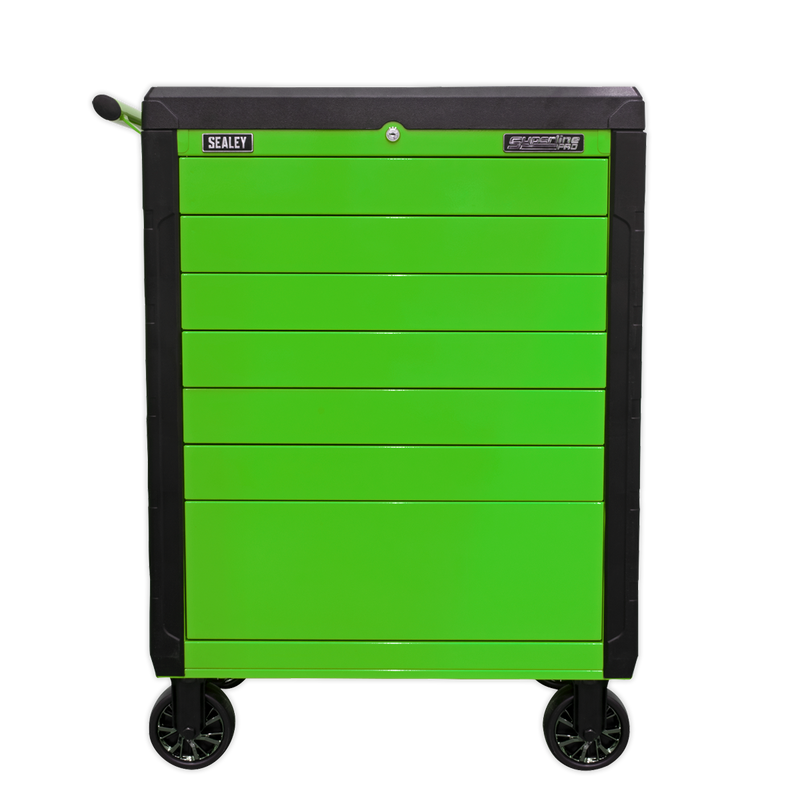 Rollcab 7 Drawer Push-To-Open Hi-Vis Green | Pipe Manufacturers Ltd..