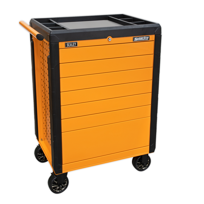 Rollcab 7 Drawer Push-To-Open Hi-Vis Orange | Pipe Manufacturers Ltd..