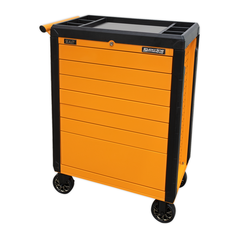 Rollcab 7 Drawer Push-To-Open Hi-Vis Orange | Pipe Manufacturers Ltd..